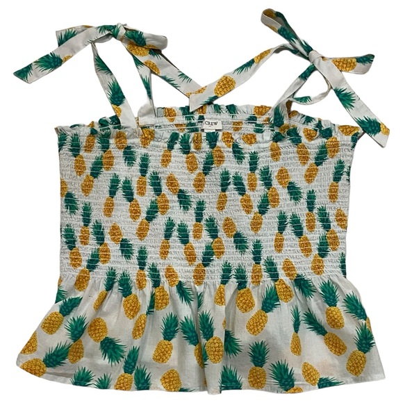 J Crew Strapless or Shoulder tie Pineapple Print Top, XL - Picture 5 of 11